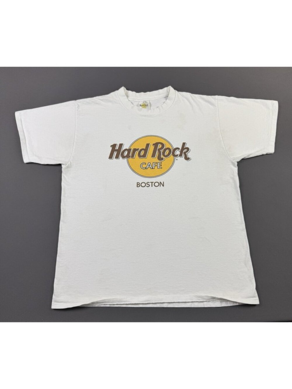 Rare Vintage 90s Hard Rock Cafe Boston Promo Restaurant Music Band Tee Art Logo